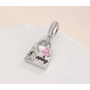 Charm Silver Pink Shopping Bag